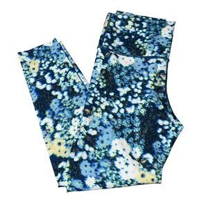 OFFLINE by Aerie Goals Leggings XL Blue Floral High Rise 7/8